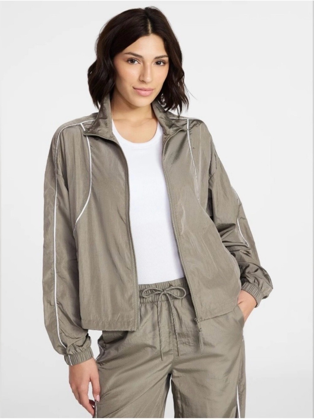 Avia Taupe Grey Fog Windbreaker Golf Jacket in women’s size XXL